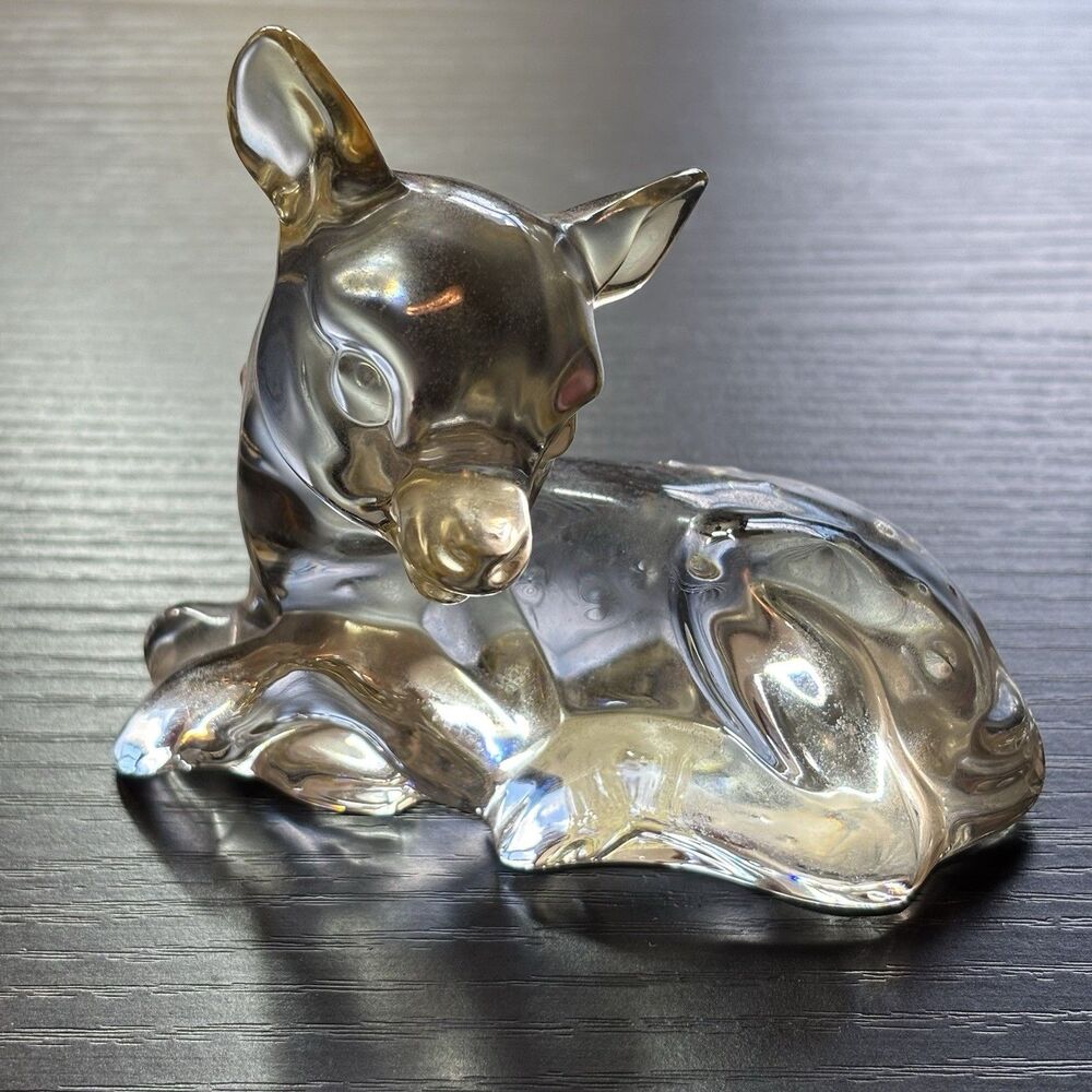 Vintage Princess House Pets 24% Lead Crystal Fawn Deer Germany 4"